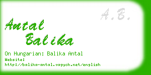 antal balika business card